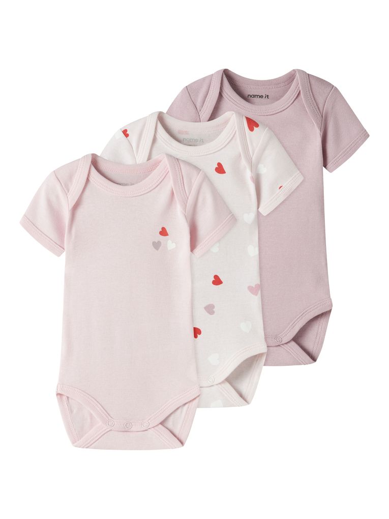 Name it Mädchen 3er Pack Langarmbodys NBFBODY CARINARIA HEART