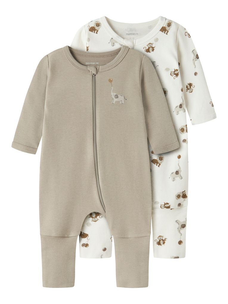 Name it Baby 2er Pack Schlafstrampler NBNNIGHTSUIT ANIMAL