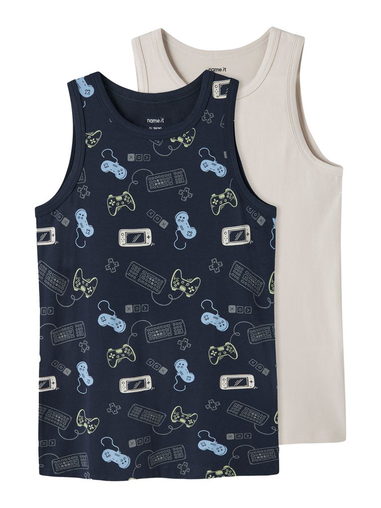 Name it Jungen 2er Pack Unterhemden NKMTANK TOP 2P NAVY GAMER