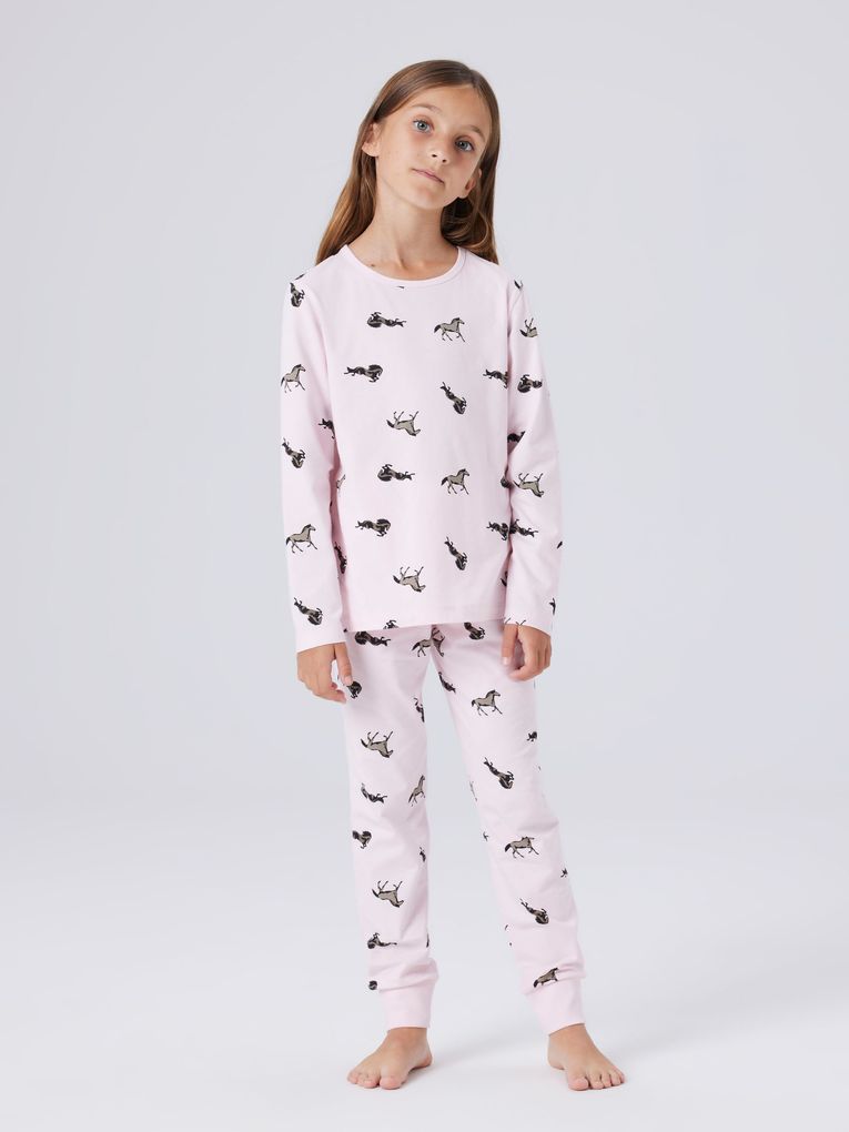 Name it Mädchen Schlafanzug NKFNIGHTSET BALLERINA HORSE