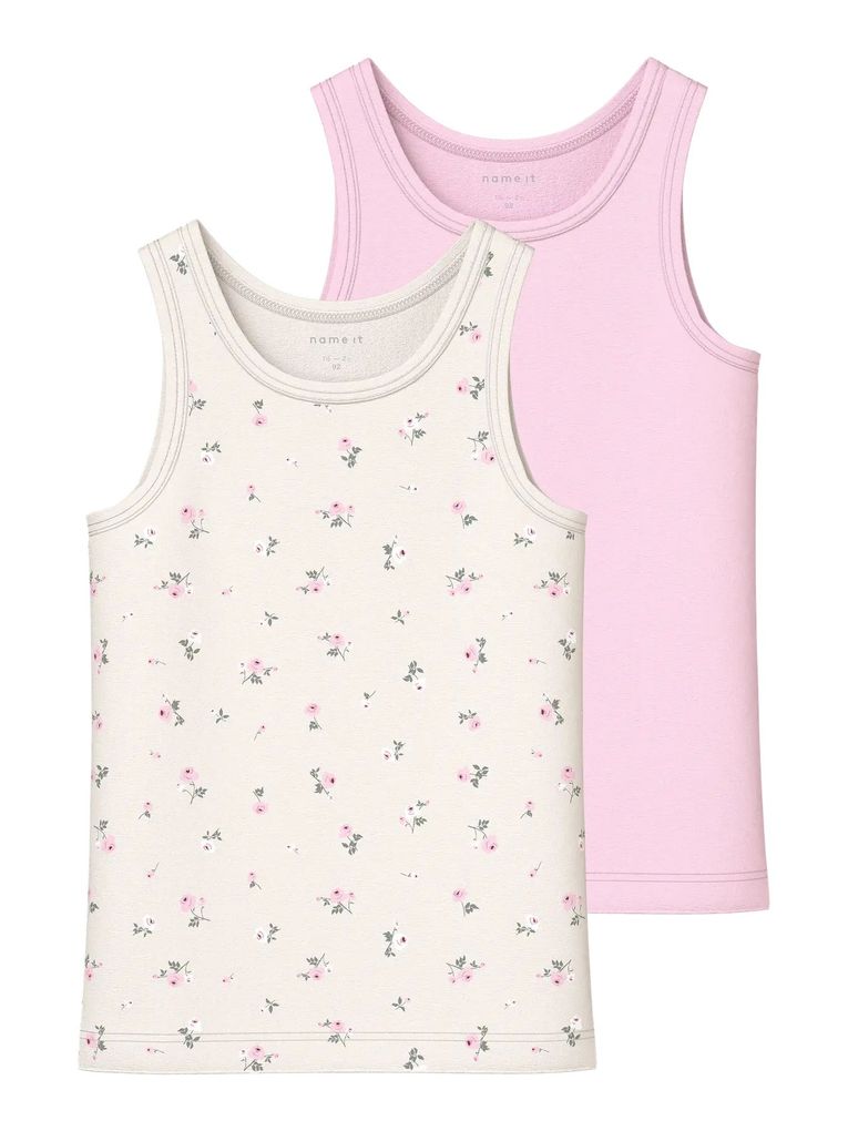 Name it Mädchen 2er Pack Unterhemden NMFTANK TOP 2P JET STREAM FLOWER