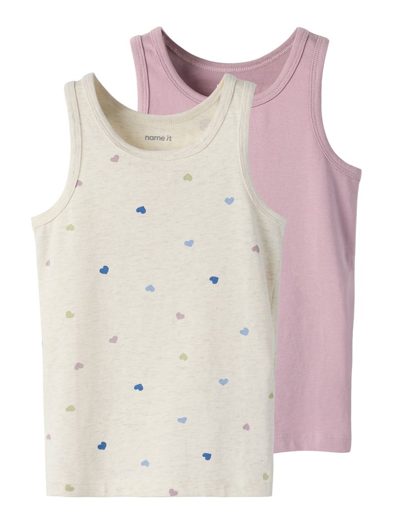 Name it Mädchen 2er Pack Unterhemden NMFTANK TOP PEYOTE HEARTS