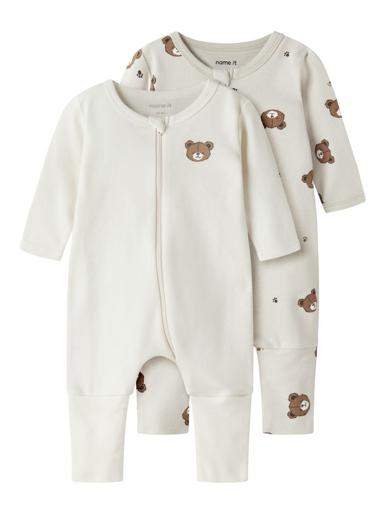 Name it Baby 2er Pack Schlafstrampler NBNNIGHTSUIT PUMICE BEAR
