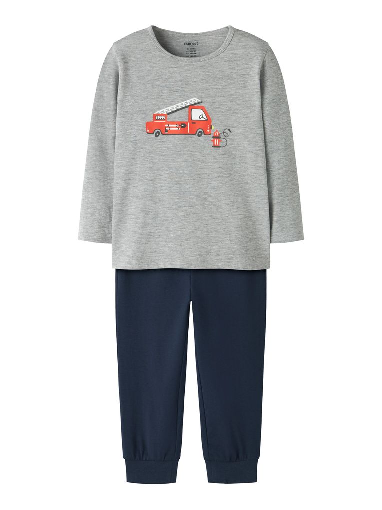 Name it Jungen Schlafanzug NMMNIGHTSET GREY FIRETRUCK