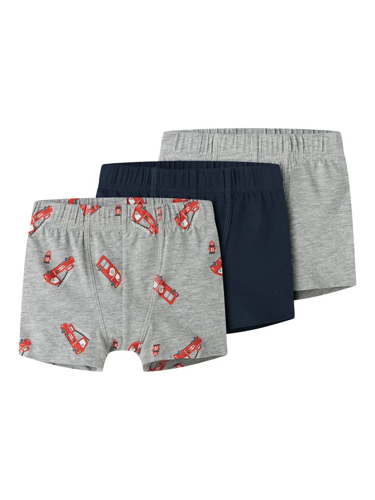 Name it Jungen 3er Pack Boxersorts NMMTIGHTS 3P GREY FIRETRUCK