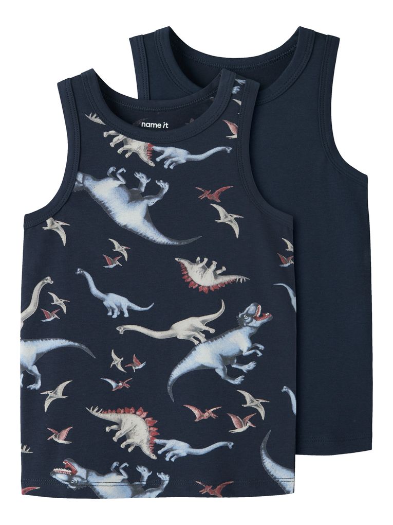 Name it Jungen 2er Pack Unterhemden NMMTANK TOP 2P NAVY DINO