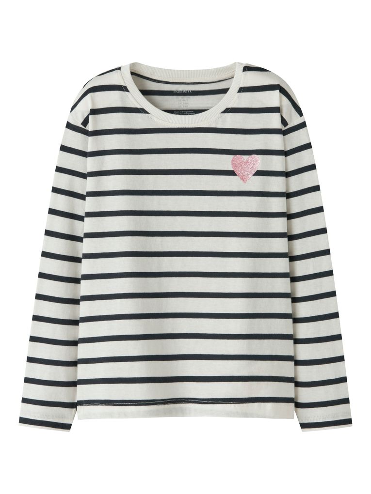 Name it Mädchen Langarmshirt mit Glitzerherz NKFTENISA