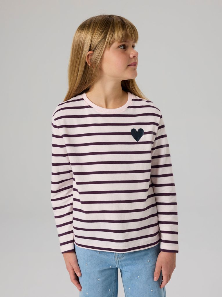 Name it Mädchen Langarmshirt mit Glitzerherz NKFTENISA