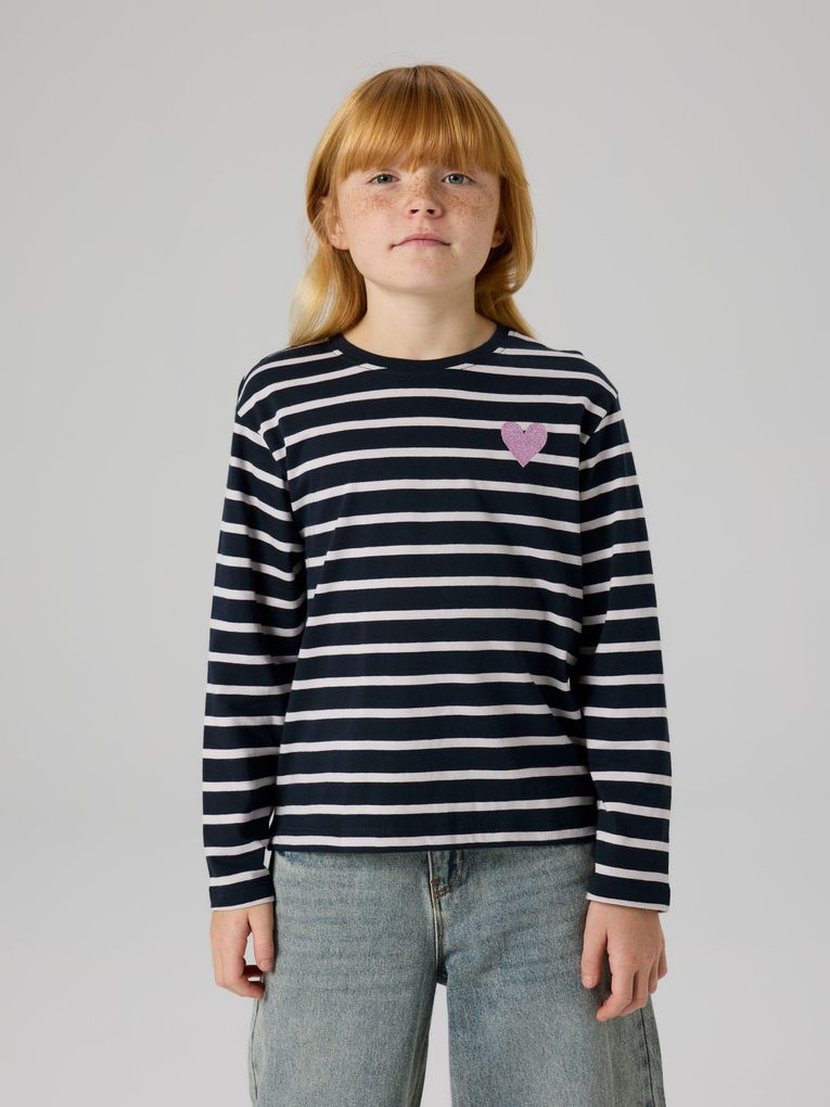Name it Mädchen Langarmshirt mit Glitzerherz NKFTENISA