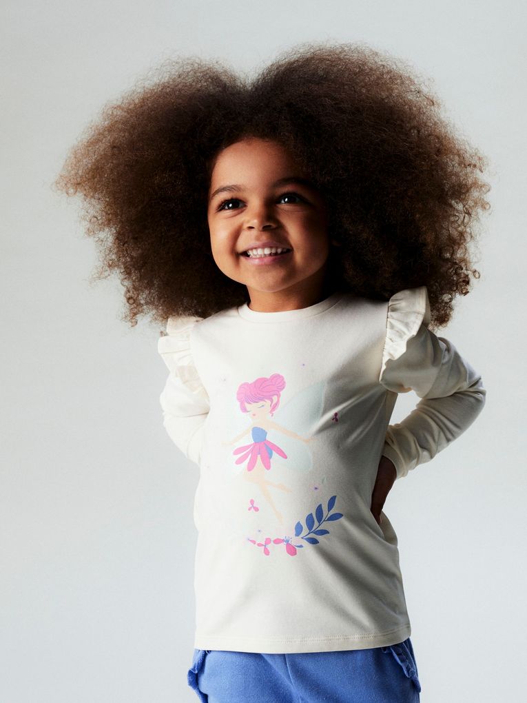 Name it Mädchen Langarmshirt Feen-Print NMFTIKKA