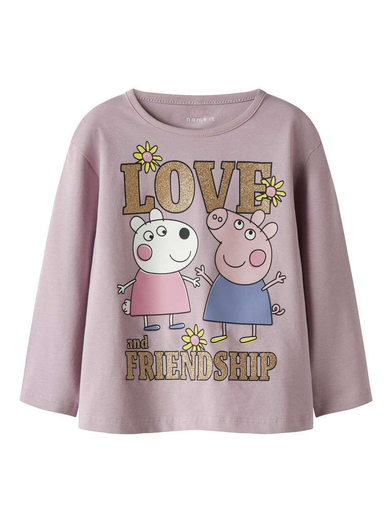 Name it Mädchen Langarmshirt Peppa Pig Glitzer NMFDADA