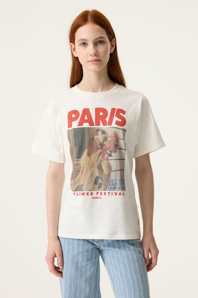 Garcia Mädchen T-Shirt Kurzarm mit Frontprint