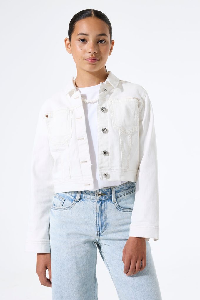Garcia Mädchen Jeansjacke Kurzjacke Vitorria weiß