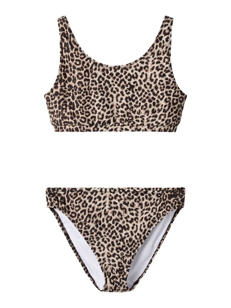 Name it Mädchen Bustier Bikini-Set Leo-Print Nkfzanimal
