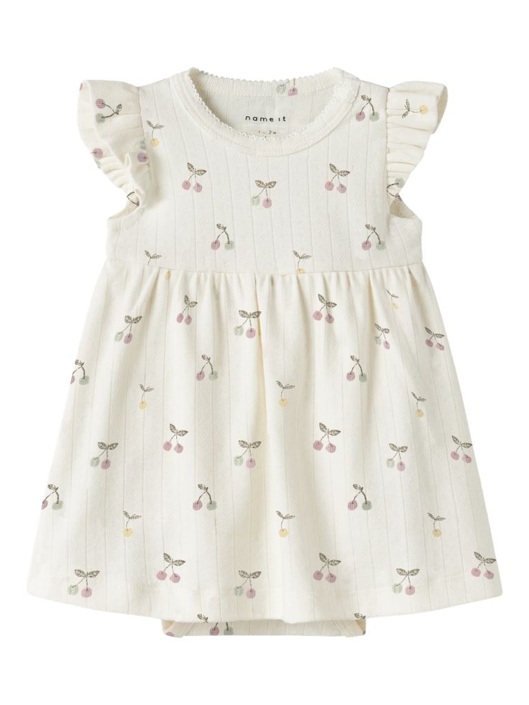 Name it Mädchen Sommer Babykleid mit Body Nbfficherry