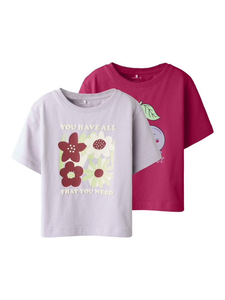 Name it Mädchen 2er Pack Kurzarm T-Shirts Nmfhenisa