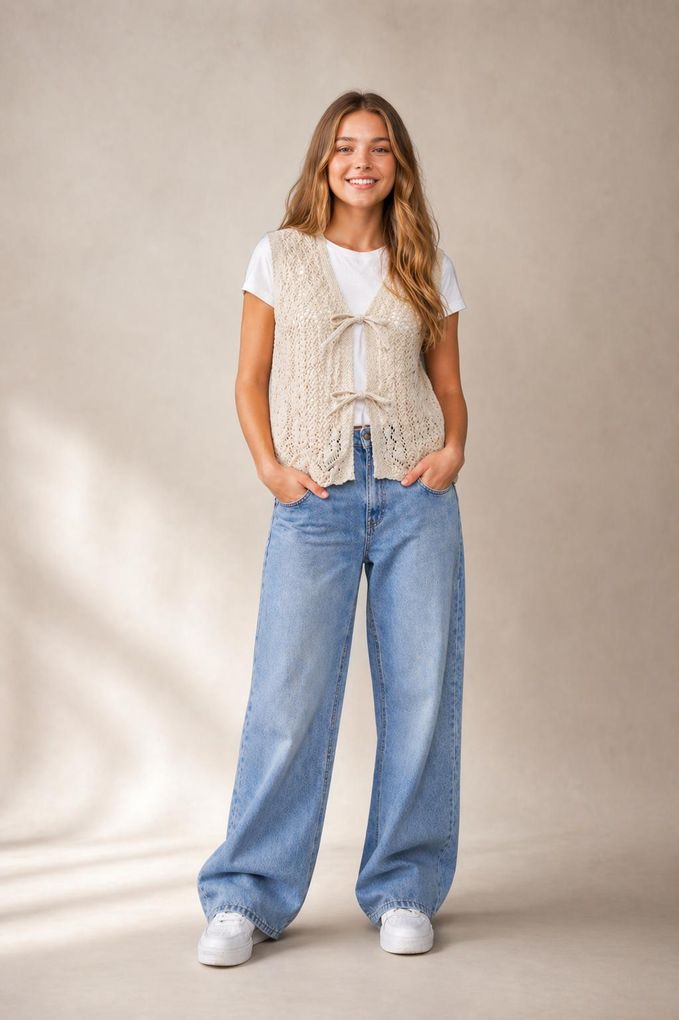 Kids Only Mädchen Ärmellose Strickweste Kognola