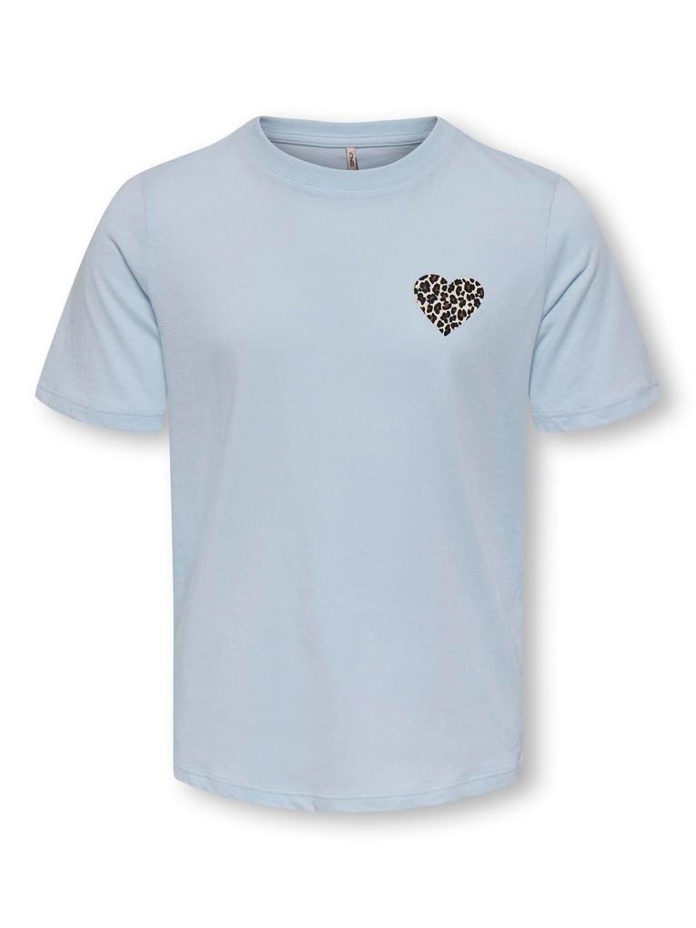 Kids Only Mädchen Kurzarm T-Shirt Leo-Herzprint Kogrexi