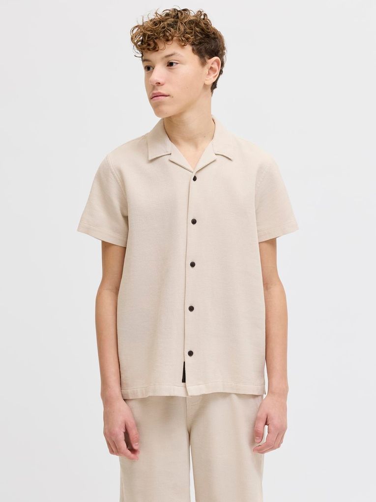 Jack & Jones Junior Jungen Waffle Resort-Hemd Kurzarm Jjglobal