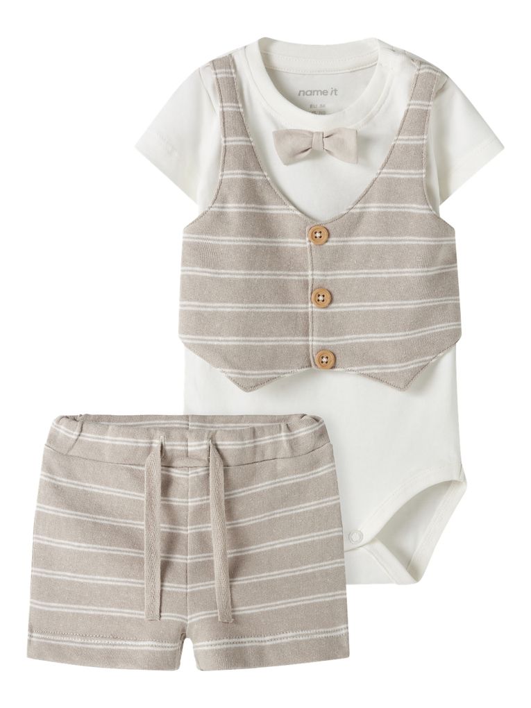 Name it Baby Jungen kurzer Taufanzug Sommer-Set Nbmhelmut