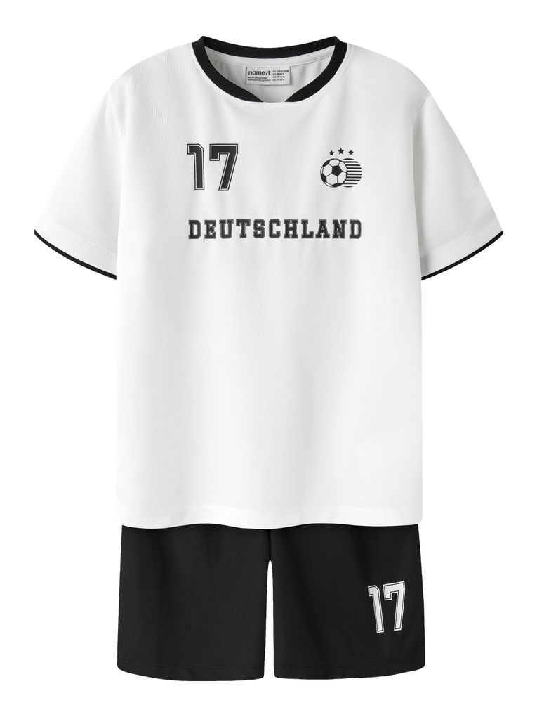 Name it Kinder Fußballset Deutschland T-Shirt & Shorts Nknhiteam