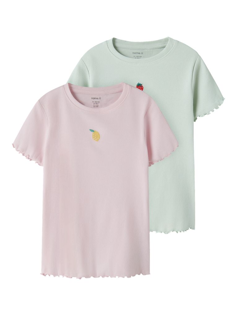 Name it Mädchen 2er Pack T-Shirt Slim Fit Nkfvivemma
