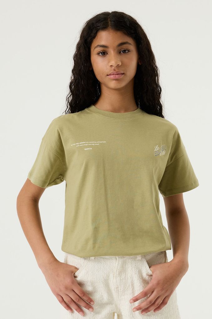 Garcia Mädchen Teenager Kurzarm T-Shirt mit Rückenprint Girls