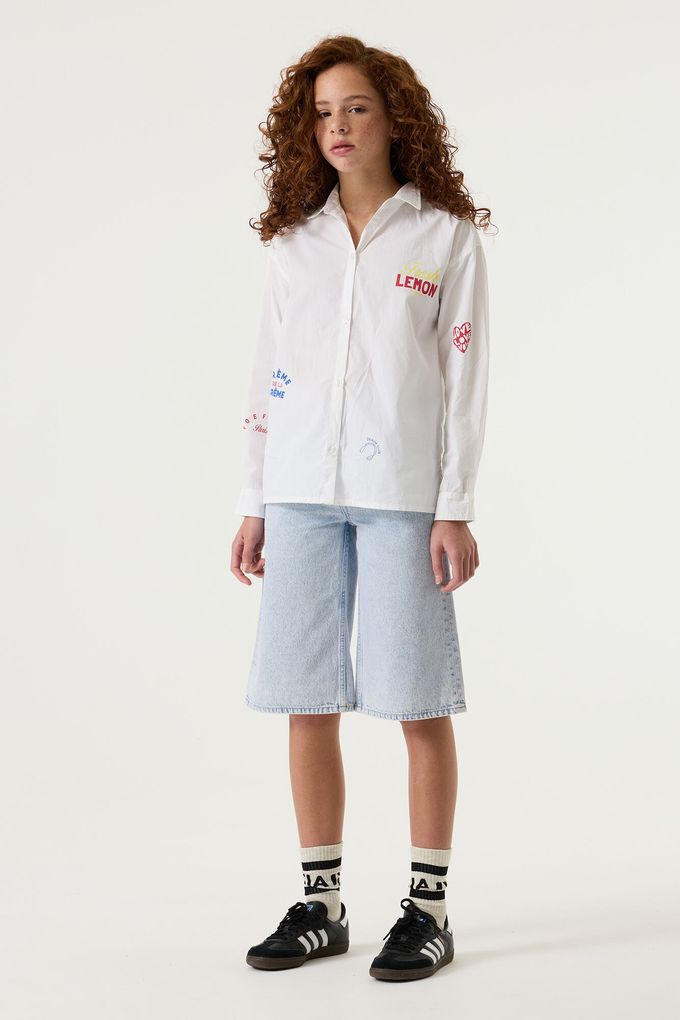 Garcia Mädchen Jeans Bermuda-Shorts knielang Wide Leg Girls