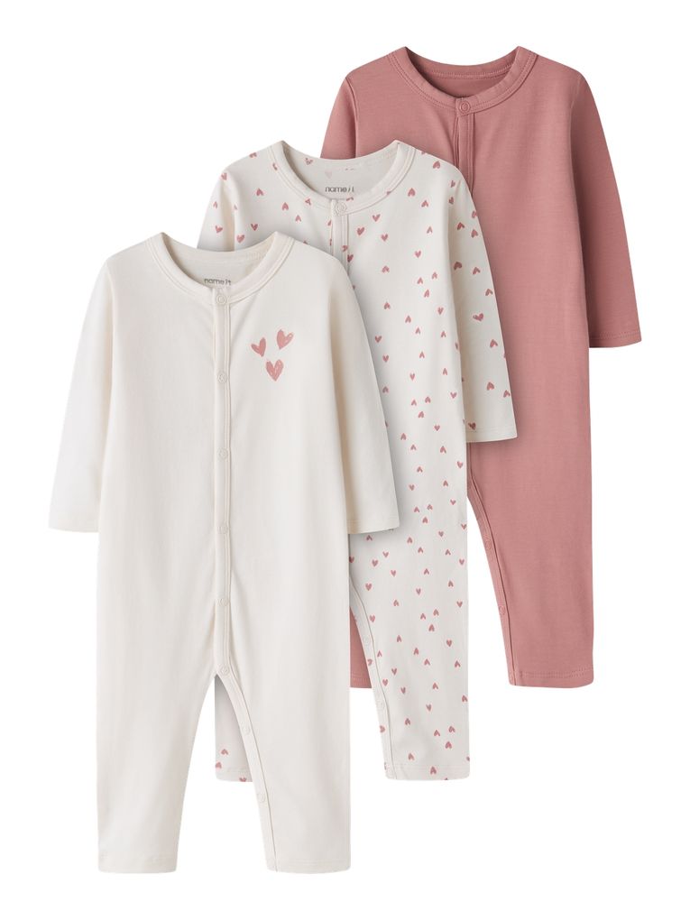 Name it Baby Schlafanzug 3er-Pack Schlafstrampler Nbnnightsuit