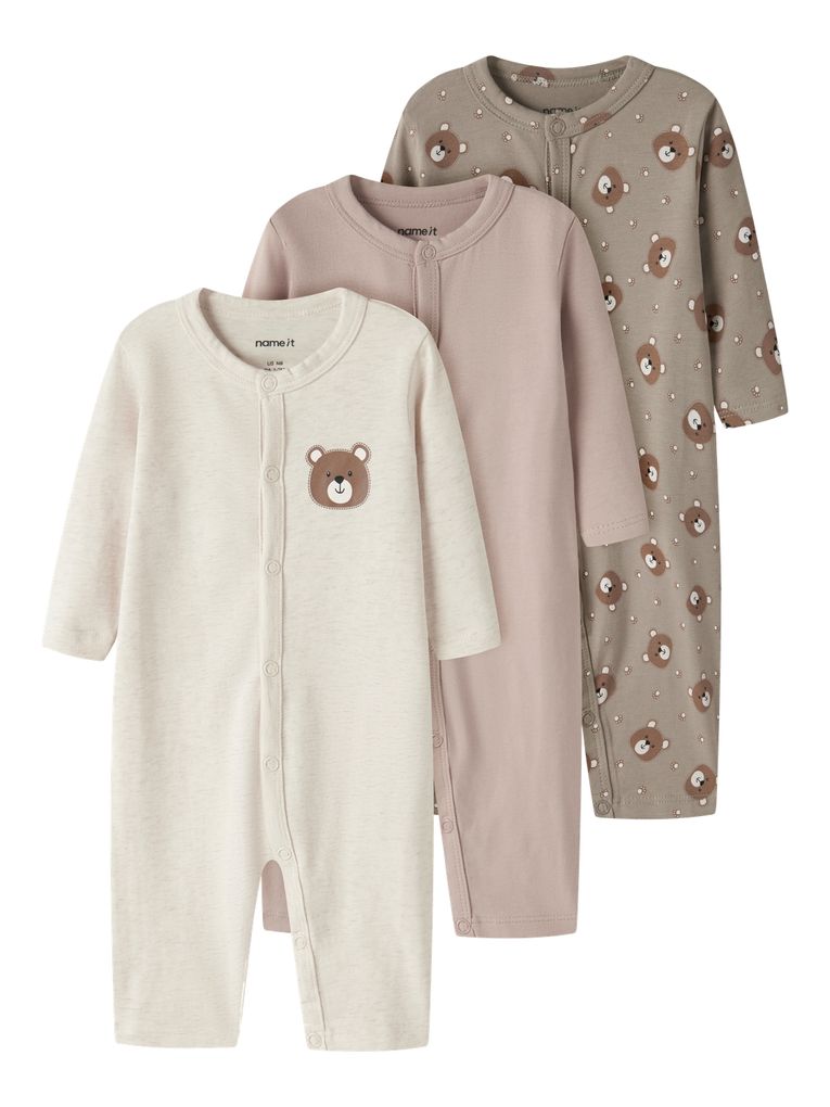 Name it Baby Schlafanzug 3er-Pack Schlafstrampler Nbnnightsuit