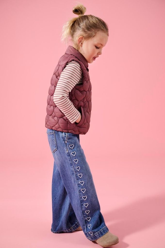 Kids Only Mini Girl Mädchen Wide Fit Jeans Kmgcomet Herzstickerei