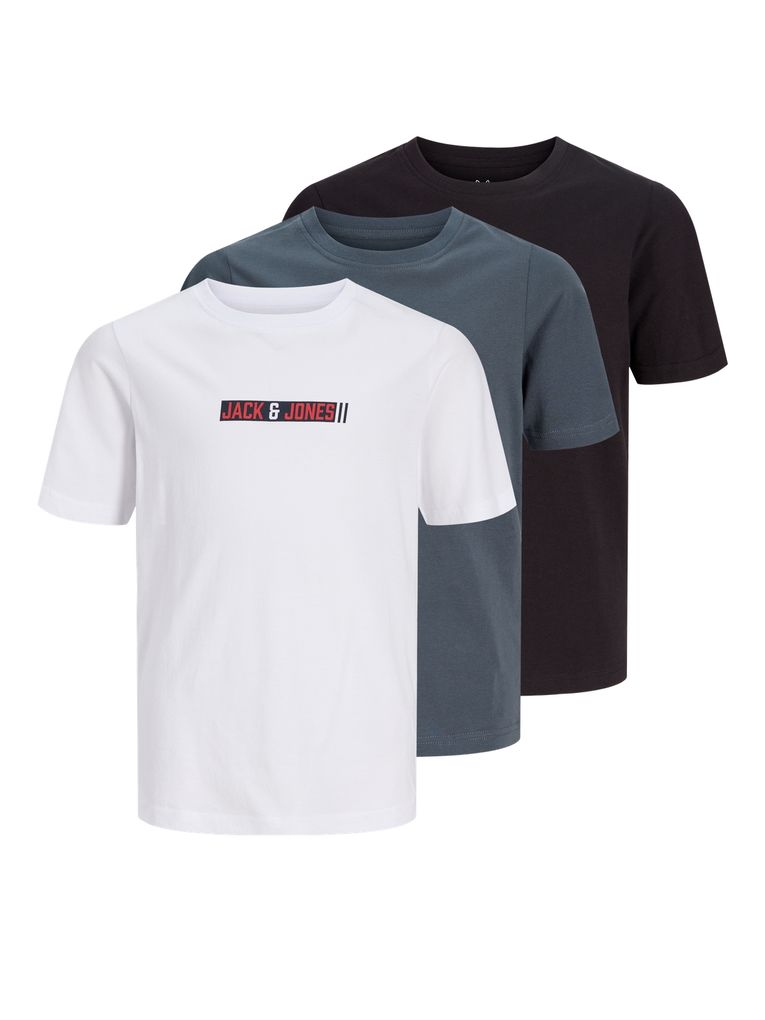 Jack & Jones Junior Jungen T‑Shirt 3er-Pack Rundhals Jjmunk