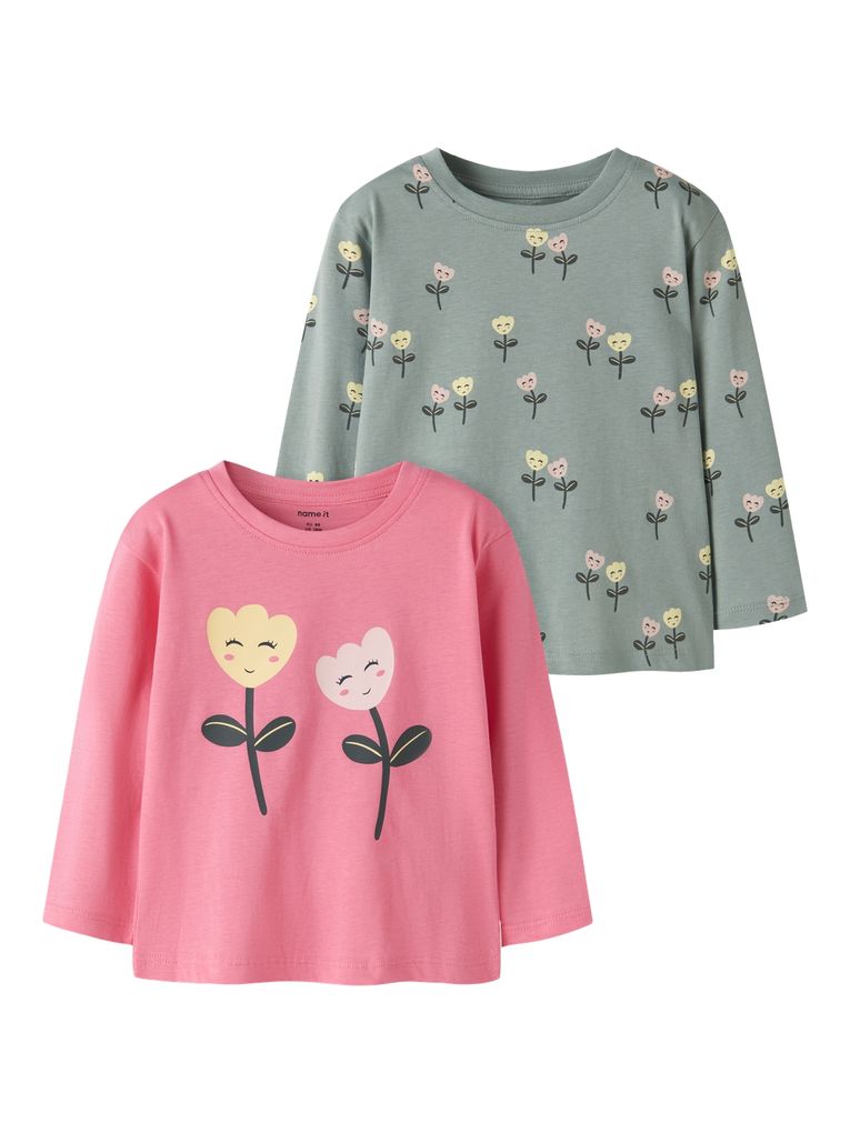 Name It Mädchen 2er-Pack Langarmshirts Nmfvelda