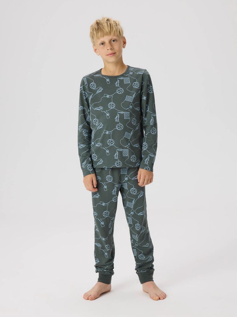 Name it Jungen Langarm Schlafanzug-Set Nkmnightset Fußball