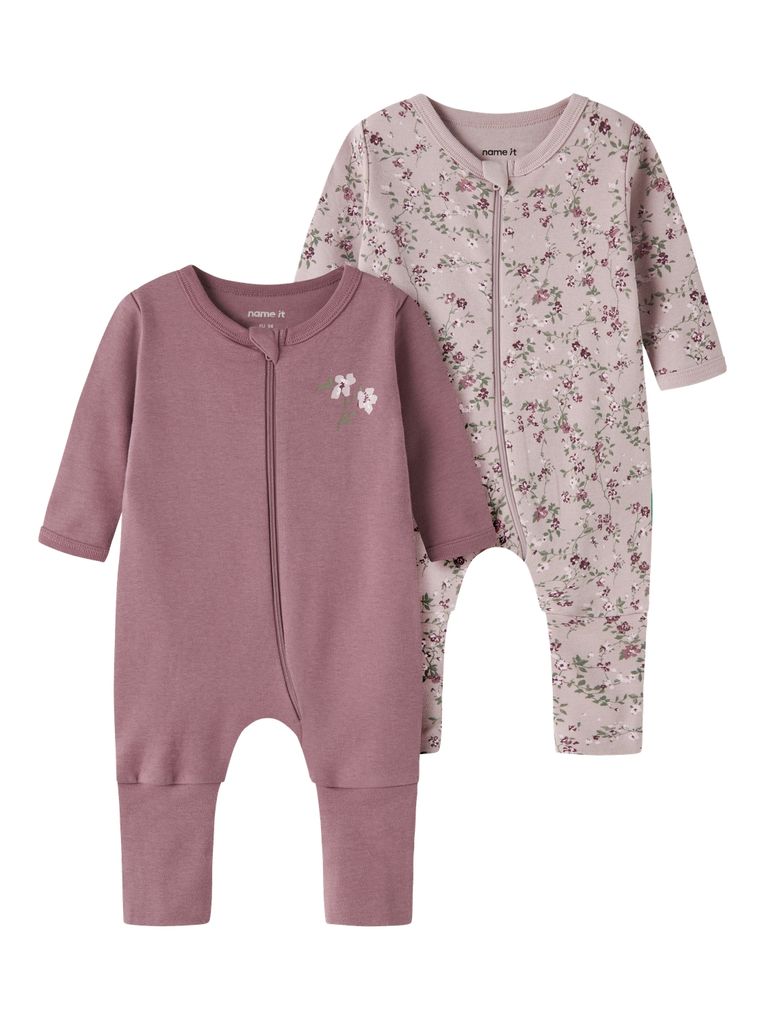 Name it Mädchen 2er-Pack Babyschlafanzug Schlafstrampler Nbfnightsuit