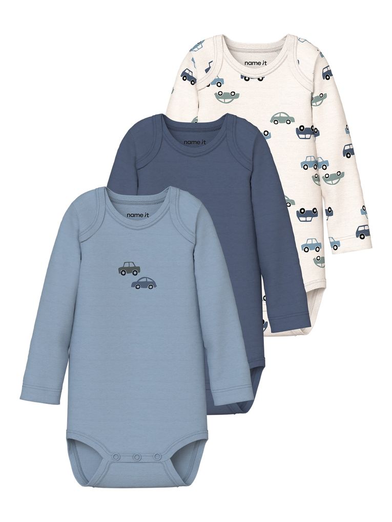 Name it Baby Jungen Langarmbody 3er-Pack Nbmbody
