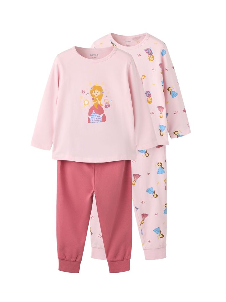 Name It Mädchen 2er-Pack Schlafanzüge Prinzessinnen-Print Nmfnightset