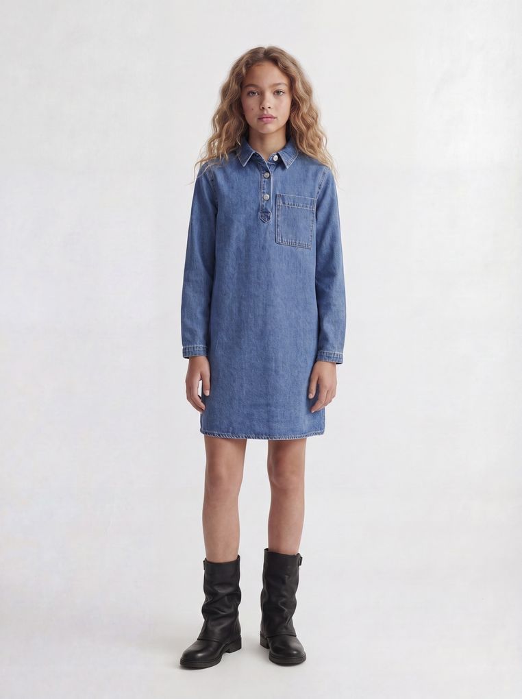 JJXX Girl Mädchen Kurzes Jeanskleid Jxamara