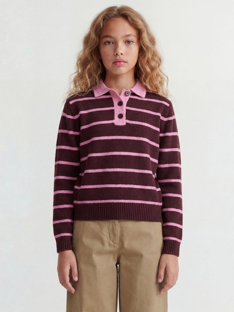 JJXX Girl Mädchen Polo-Kragen Strickpullover Jxruby