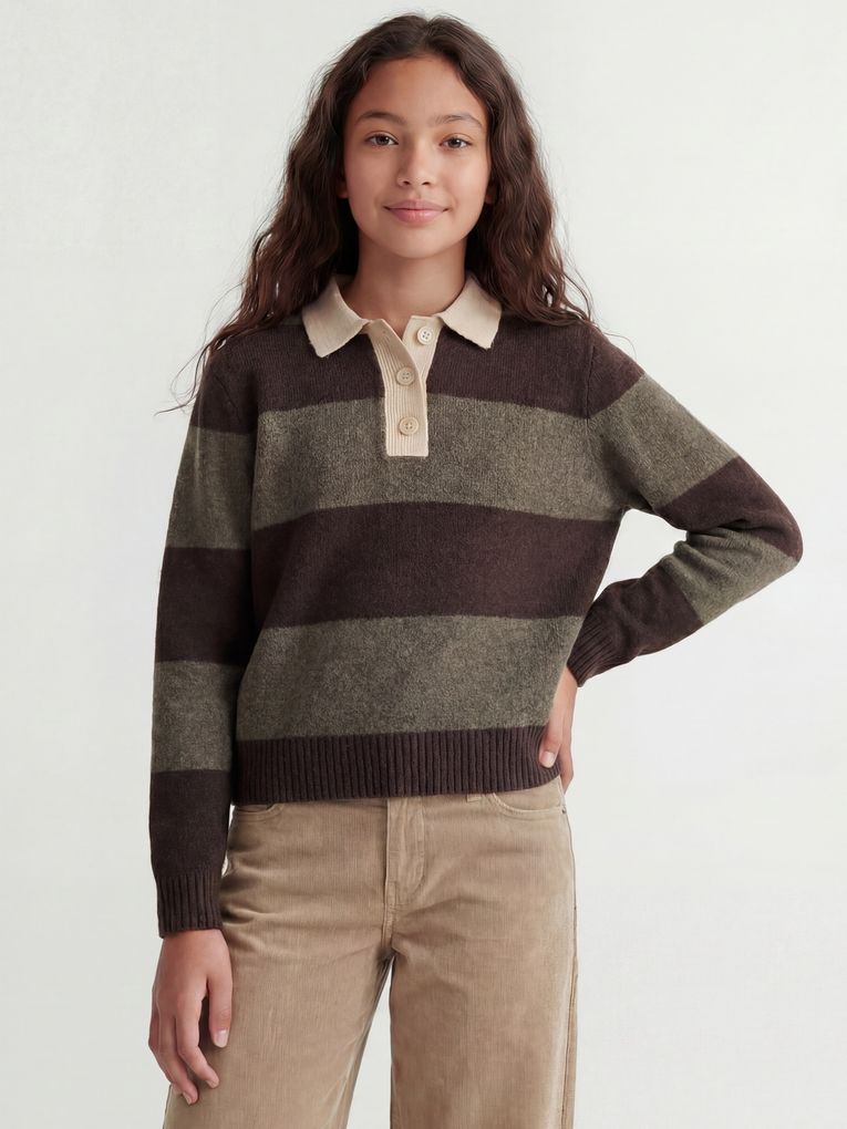 JJXX Girl Mädchen Polo-Kragen Strickpullover Jxruby