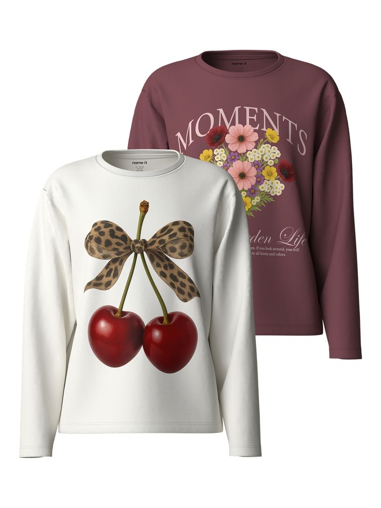 Name it Mädchen 2er-Pack Langarmshirt Nkfvotea