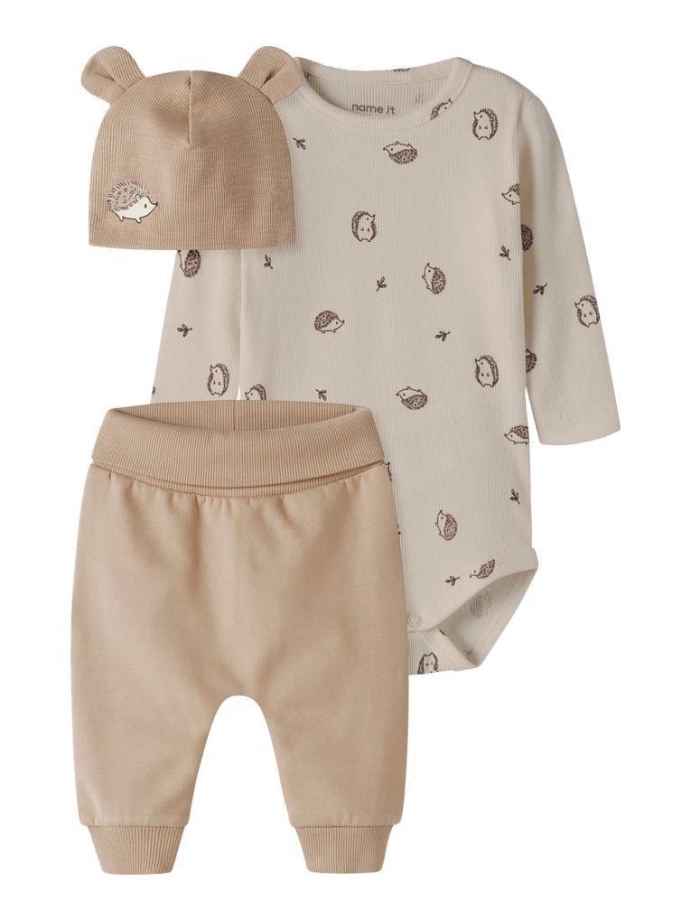 Name it Baby Geschenkset Mütze & Body & Hose Nbnohogi
