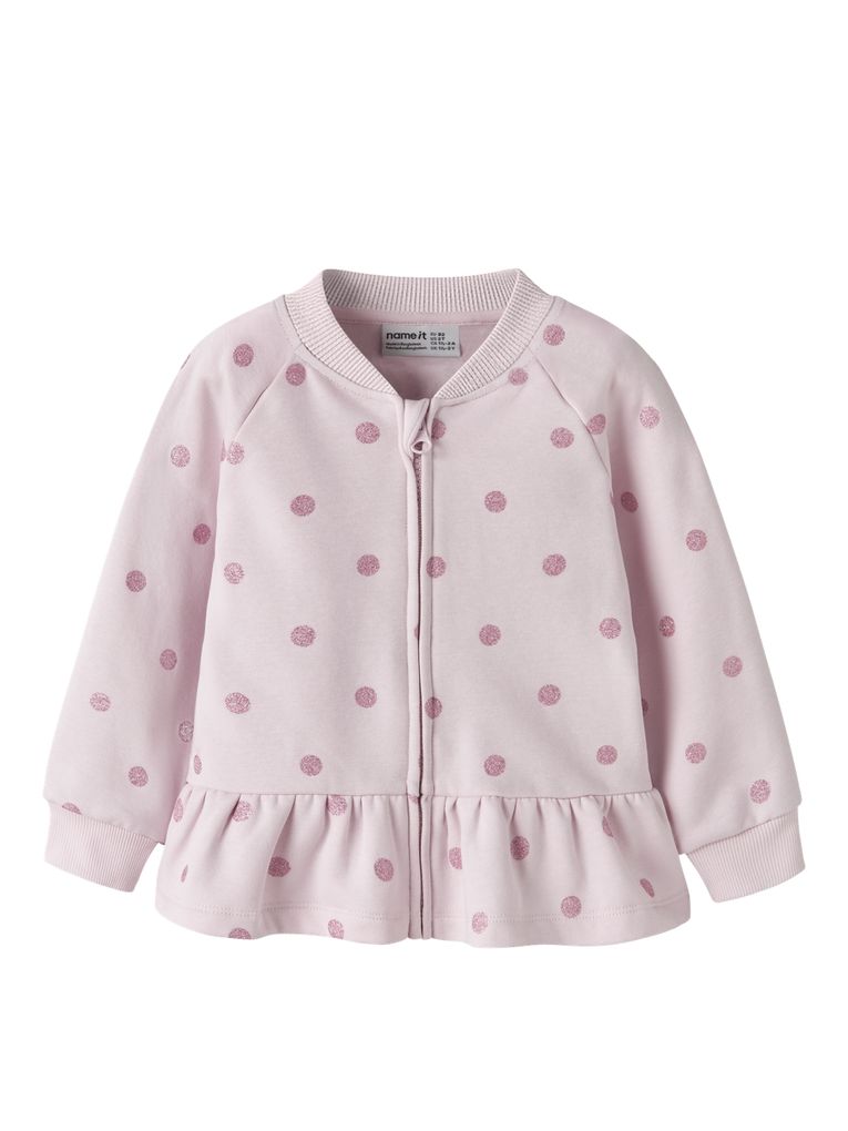Name it Mädchen Sweatjacke mit Glitzer-Punkten Nmfovidia