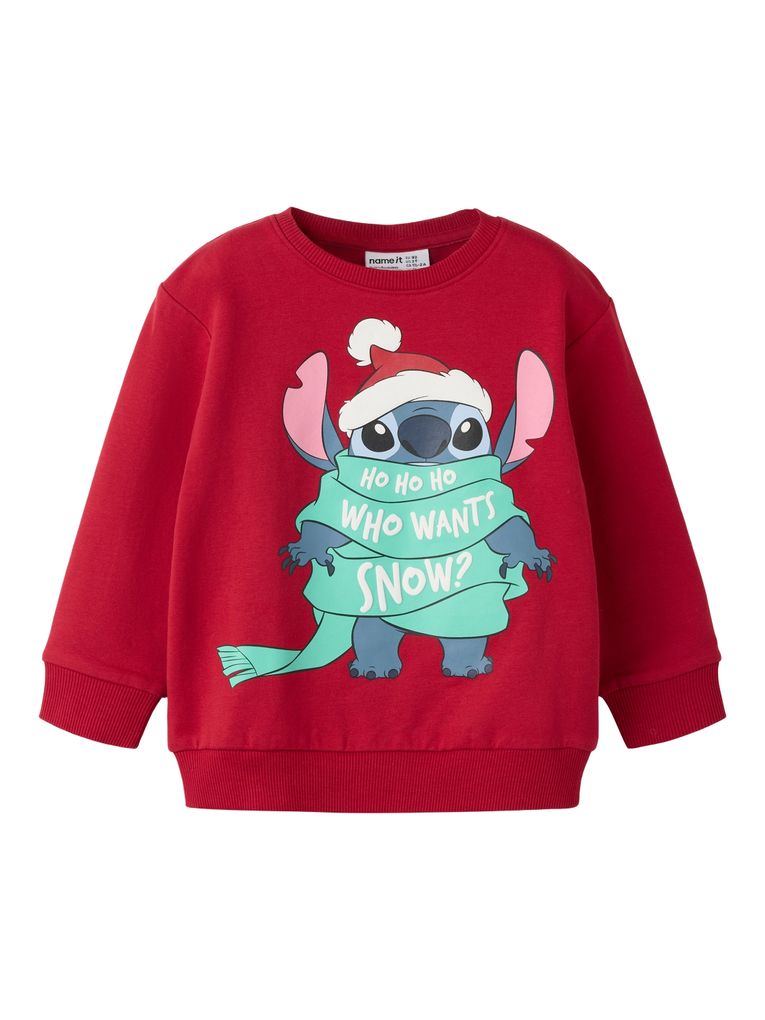 Name it Mädchen Disney Stitch Weihnachts-Sweatshirt Nmfsyrena