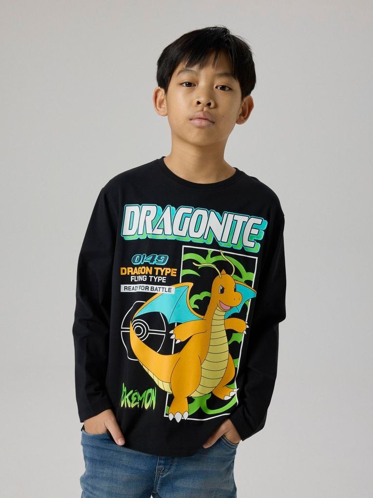 Name it Jungen Pokemon Langarmshirt Jersey Pigmentprint Nkmsyx