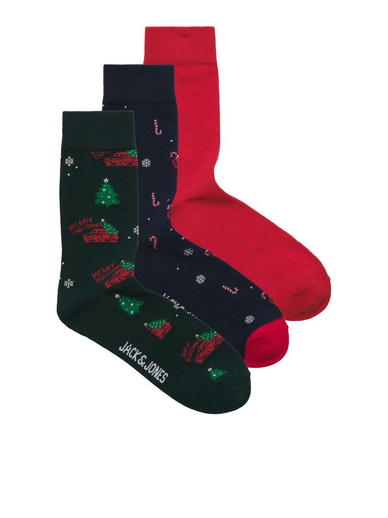 Jack & Jones Junior Jungen 3er Pack Weihnachtssocken Jacxmas