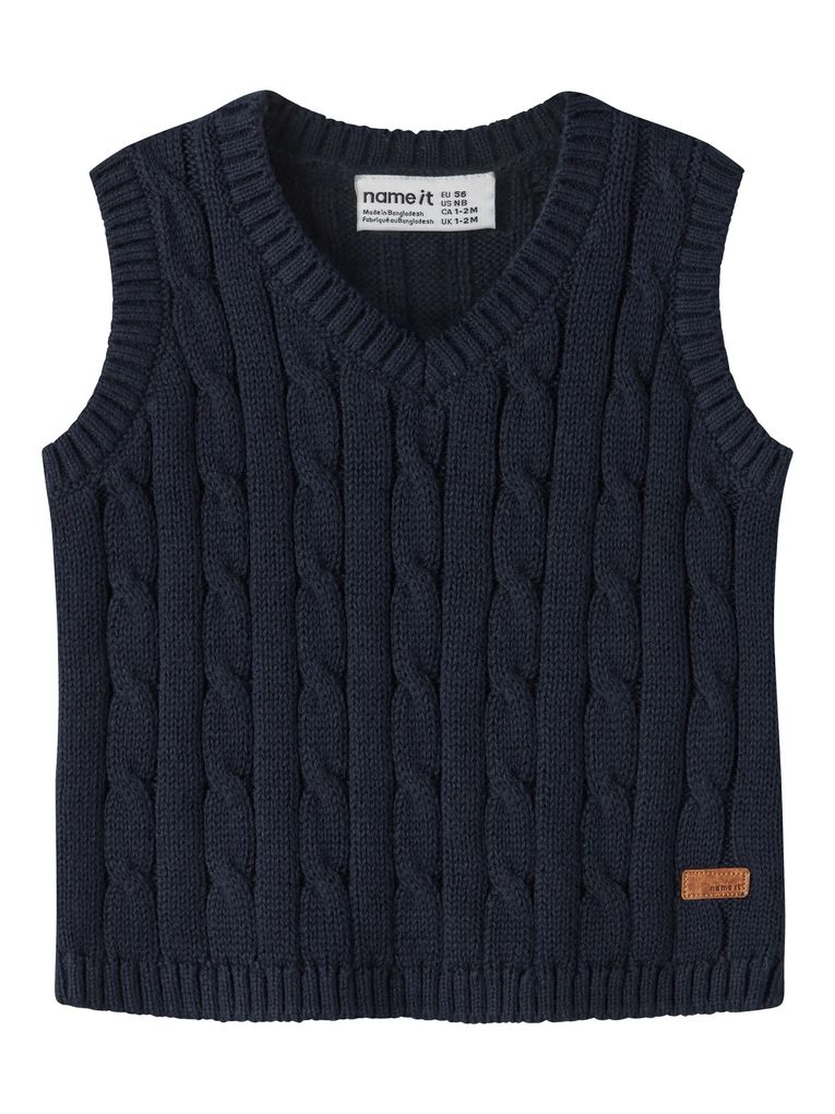 Name it Jungen Pullunder mit Zopfmuster V-Ausschnitt Nbmraffat