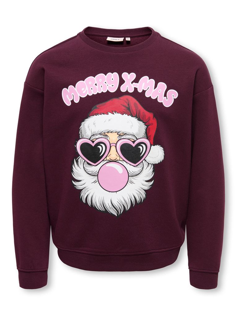 Kids Only Girl Mädchen Weihnachts-Sweatshirt Santa-Print Kogxmas