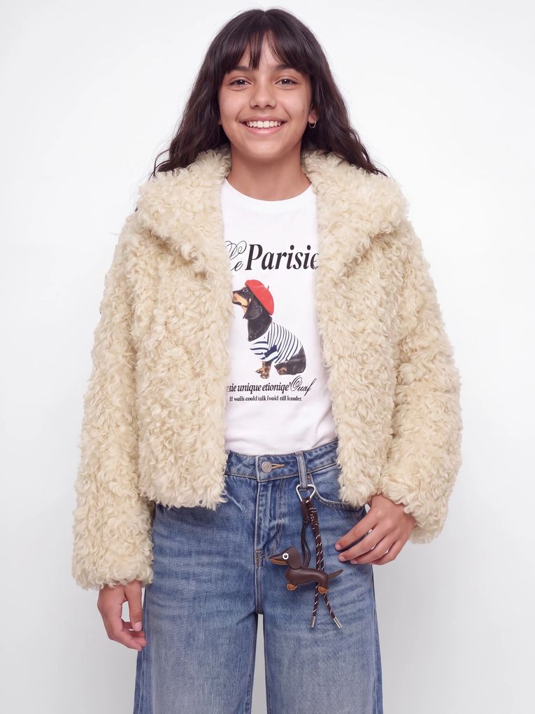 JJXX Girl Mädchen Teddyjacke Übergangsjacke Plüsch Jxmolly